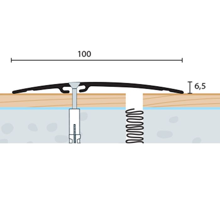 Eurofinal 100x6,5 mm | Prechodový profil vŕtaný
