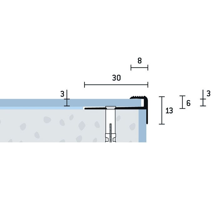 Eurofinal 30x13x3 mm | Schodový profil vŕtaný