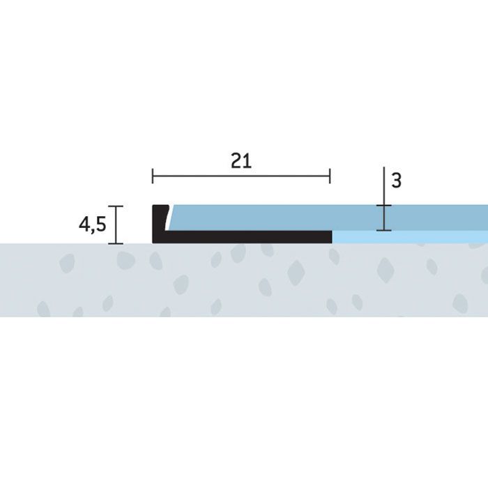Eurofinal 21x4,5x3 mm | Ukončovací profil ohýbateľný