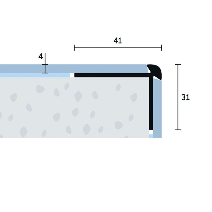 Eurofinal 41x31x4 mm | Schodová hrana vŕtaná