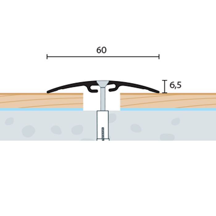 Eurofinal 60x6,5 mm | Prechodový profil vŕtaný
