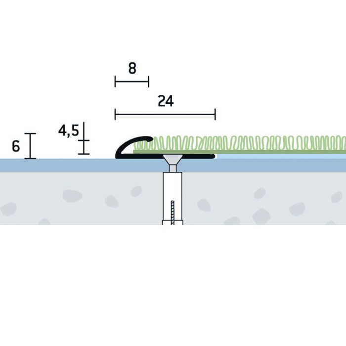 Eurofinal 24x6x4,5 mm | Ukončovací profil vŕtaný