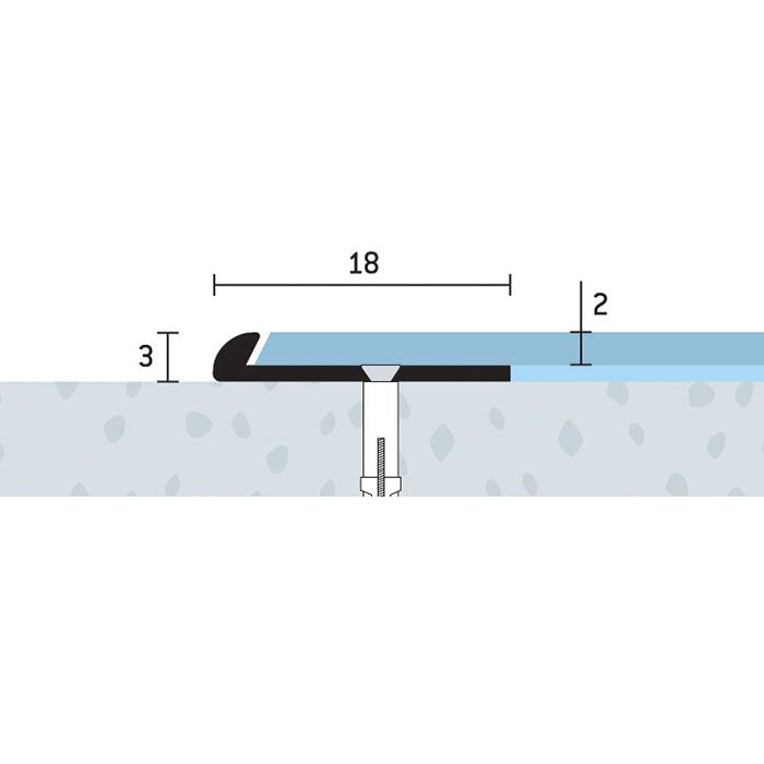Eurofinal 18x3x2 mm | Ukončovací profil vŕtaný