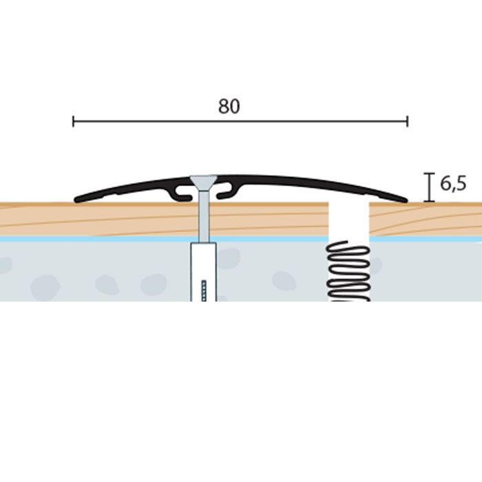 Eurofinal 80x6,5 mm | Prechodový profil vŕtaný